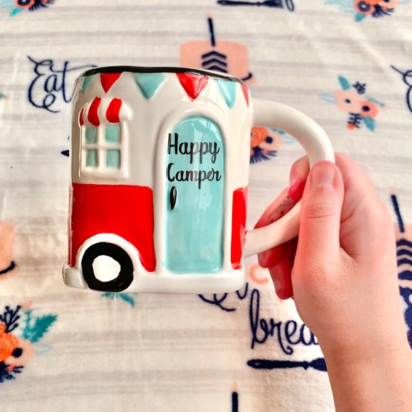 1 LEFT! ☮️ Hippy Happy Camper Ceramic Mug ☮️ - Picture 1 of 8